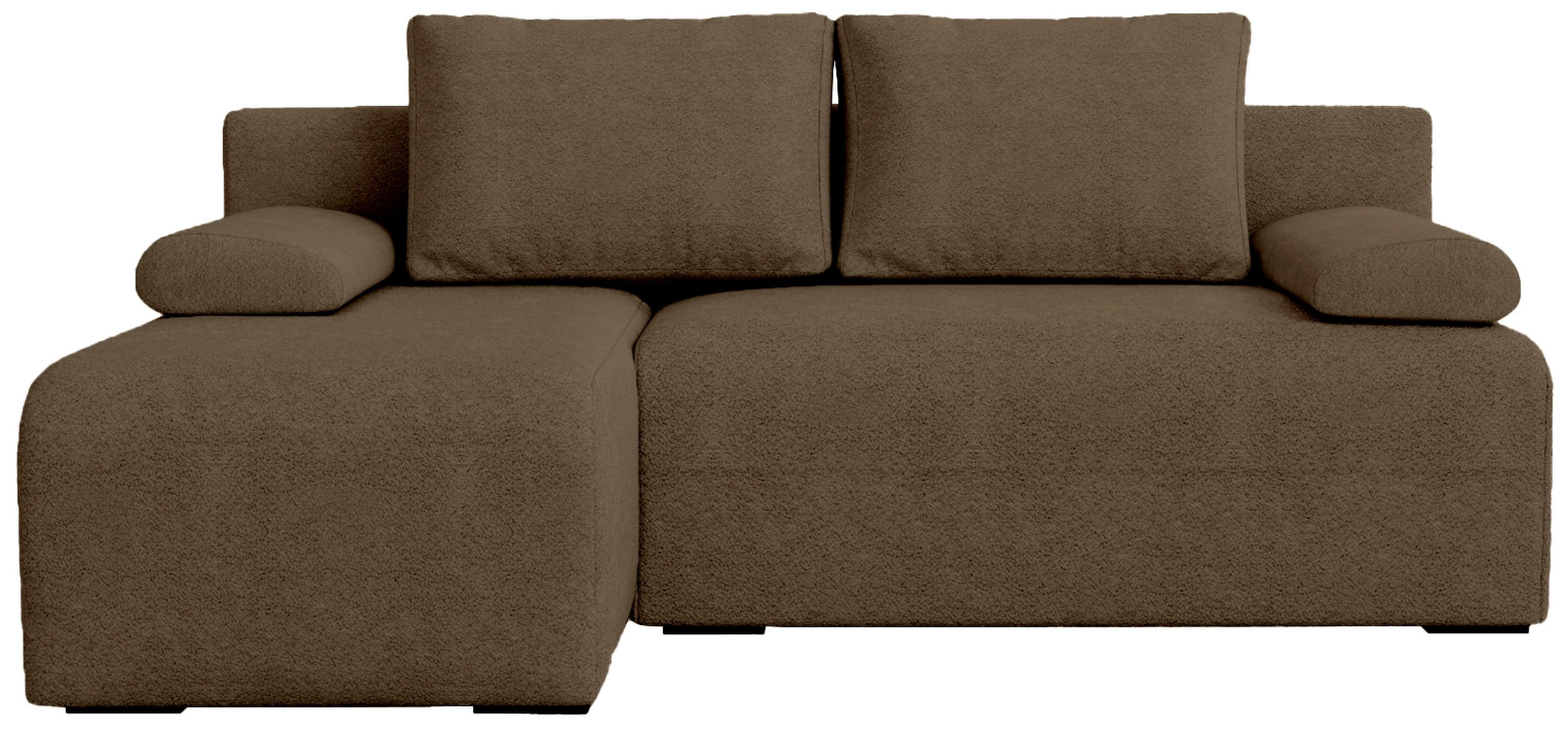 ECKSOFA Ernest mit Schlaffunktion Braun Bouclé - Braun, Textil (200/145cm) - Bromarkt