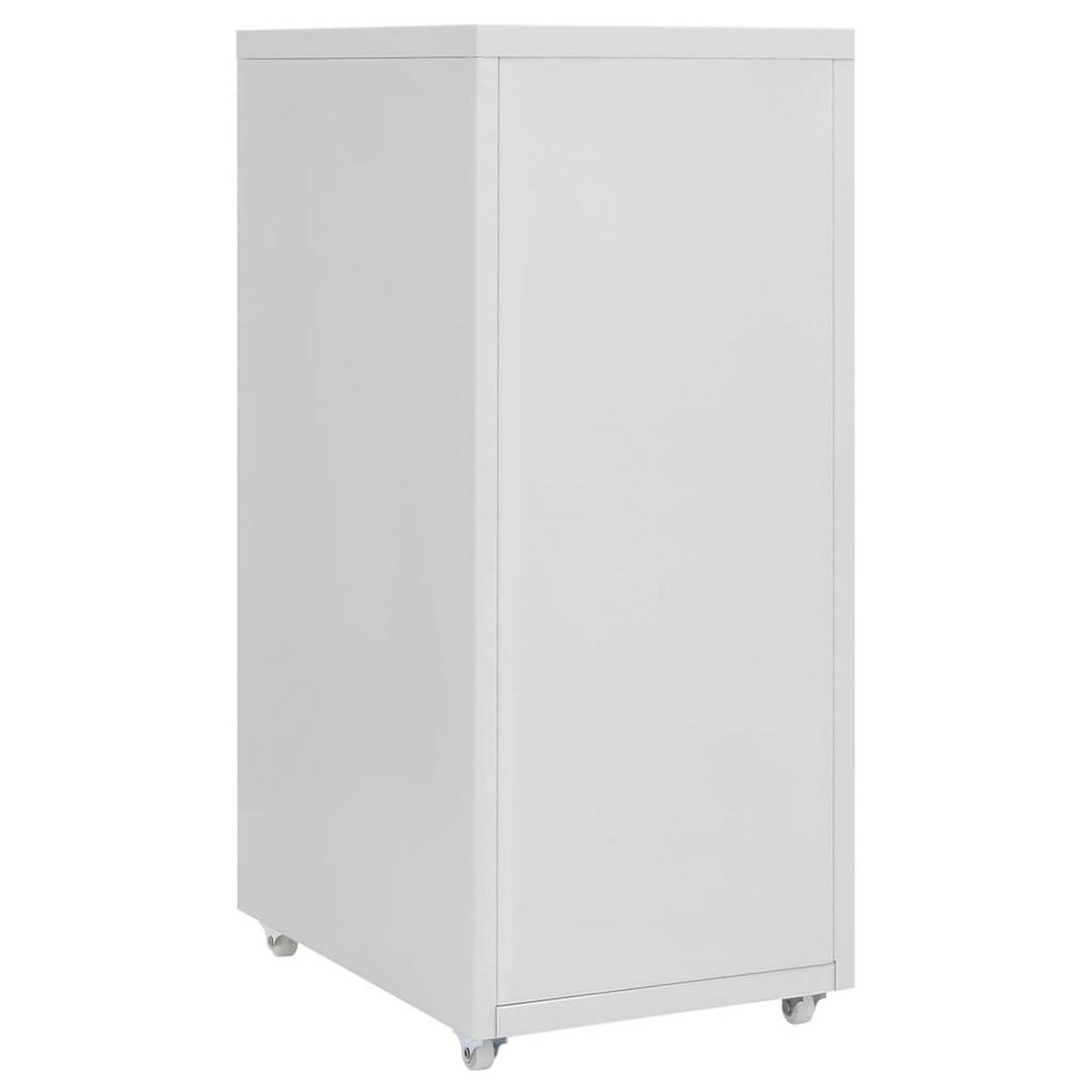 AKTENSCHRANK Mit Rollen Grau 28/41/69 Cm Metall - Grau, Metall (41/69/28cm) - vidaXL