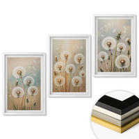 WANDBILDER 3er-Set - 40x60 cm Weißer Rahmen - Pastellfarbene Löwenzahnblüten - Weiß, Kunststoff (40/60cm) - ArtPrintCave