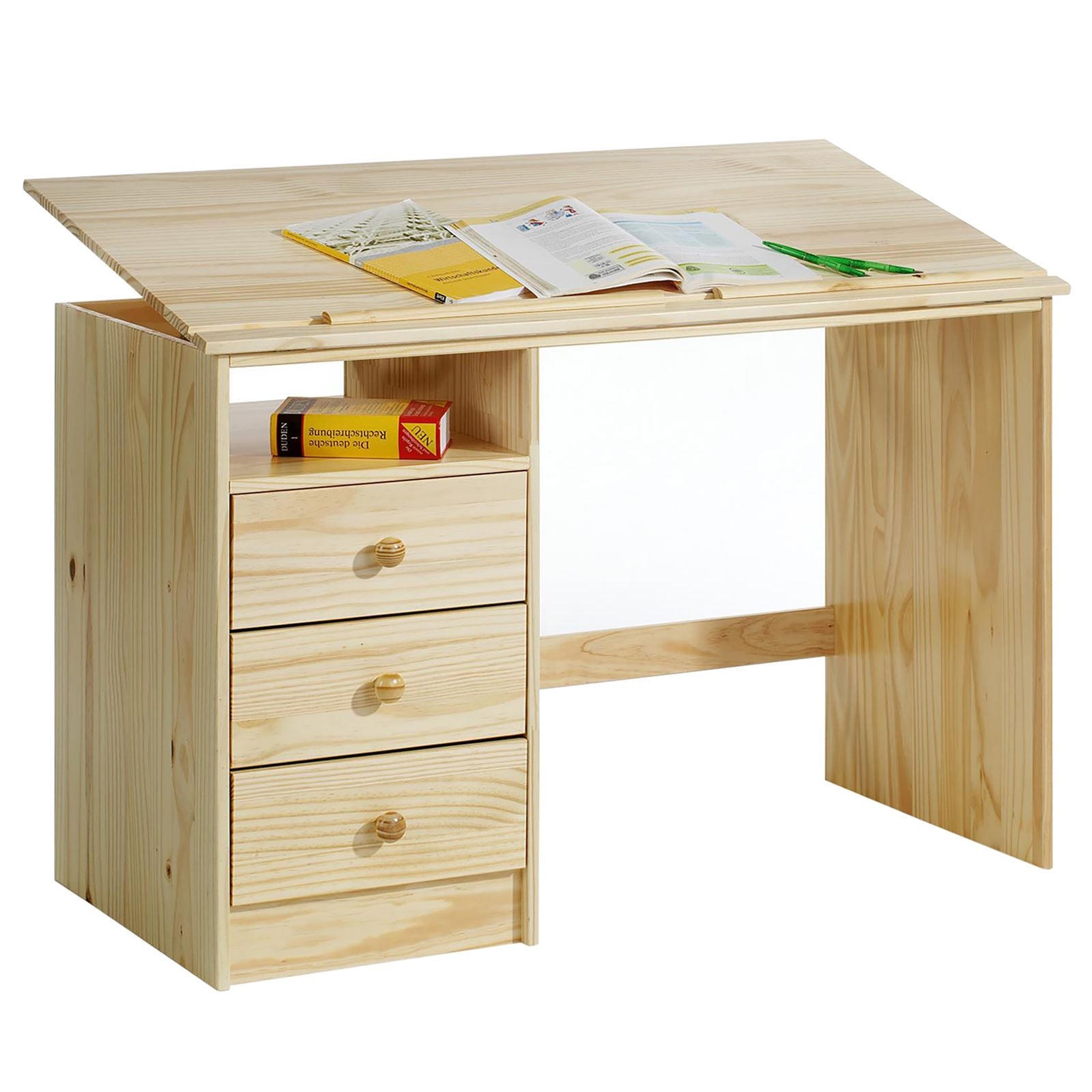KINDERSCHREIBTISCH KEVIN - Naturfarben, Holz (115/73/60cm) - IDIMEX