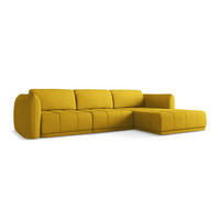 ECKSOFA Rechts Chenille Stoff Gelb - Currygelb/Gelb, Kunststoff/Textil (290/170cm) - Makamii