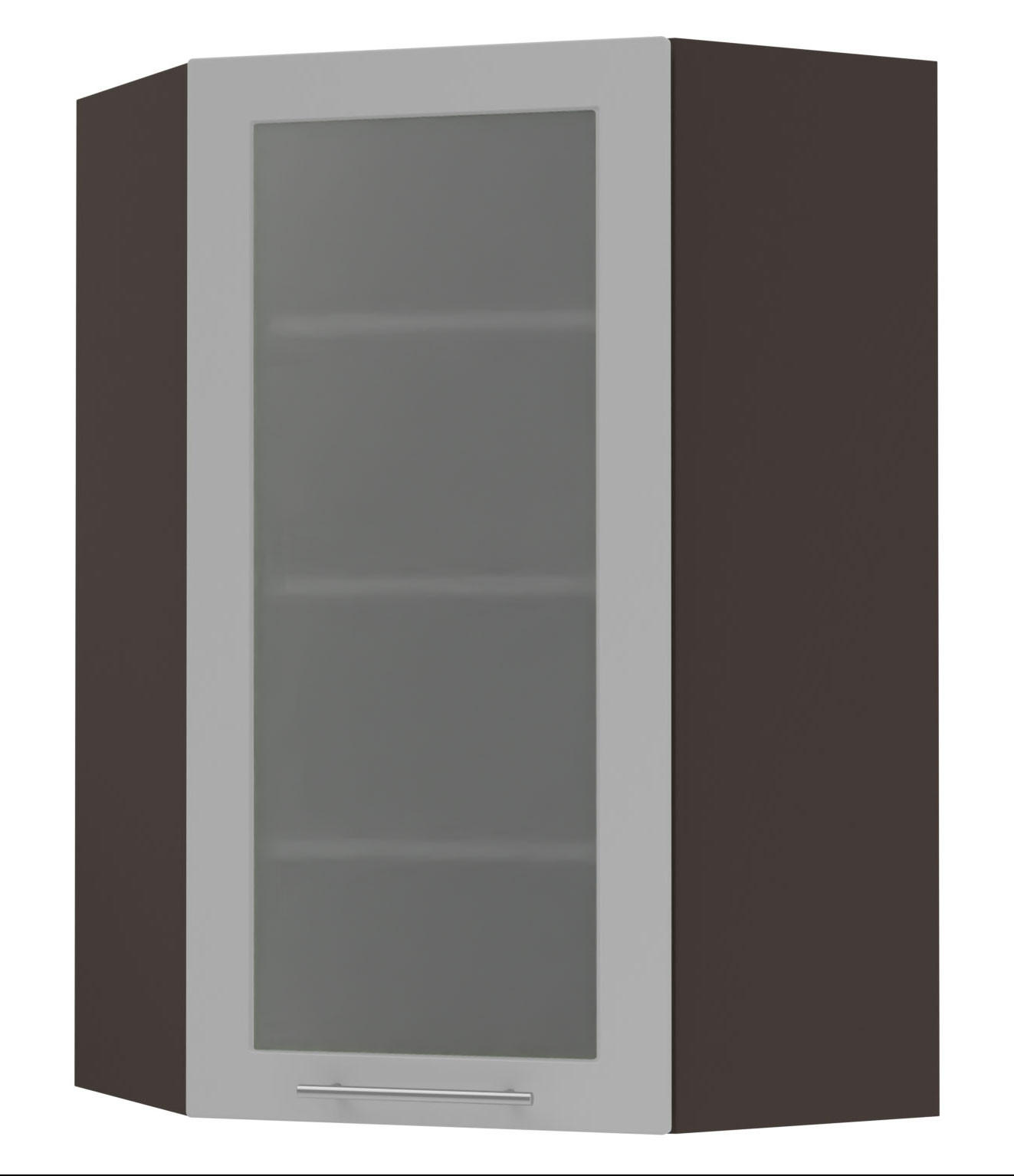 ECKHÄNGESCHRANK Bari W4S/10/60 RAL 7040 fenstergrau (K5) / Lava 60 / 60 / 96cm - Dunkelgrau/Grau, Holz/Holzwerkstoff (60/96/60cm) - Feldmann-Wohnen