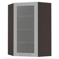 ECKHÄNGESCHRANK Bari W4S/10/60 RAL 7040 fenstergrau (K5) / Lava 60 / 60 / 96cm - Dunkelgrau/Grau, Holz/Holzwerkstoff (60/96/60cm) - Feldmann-Wohnen