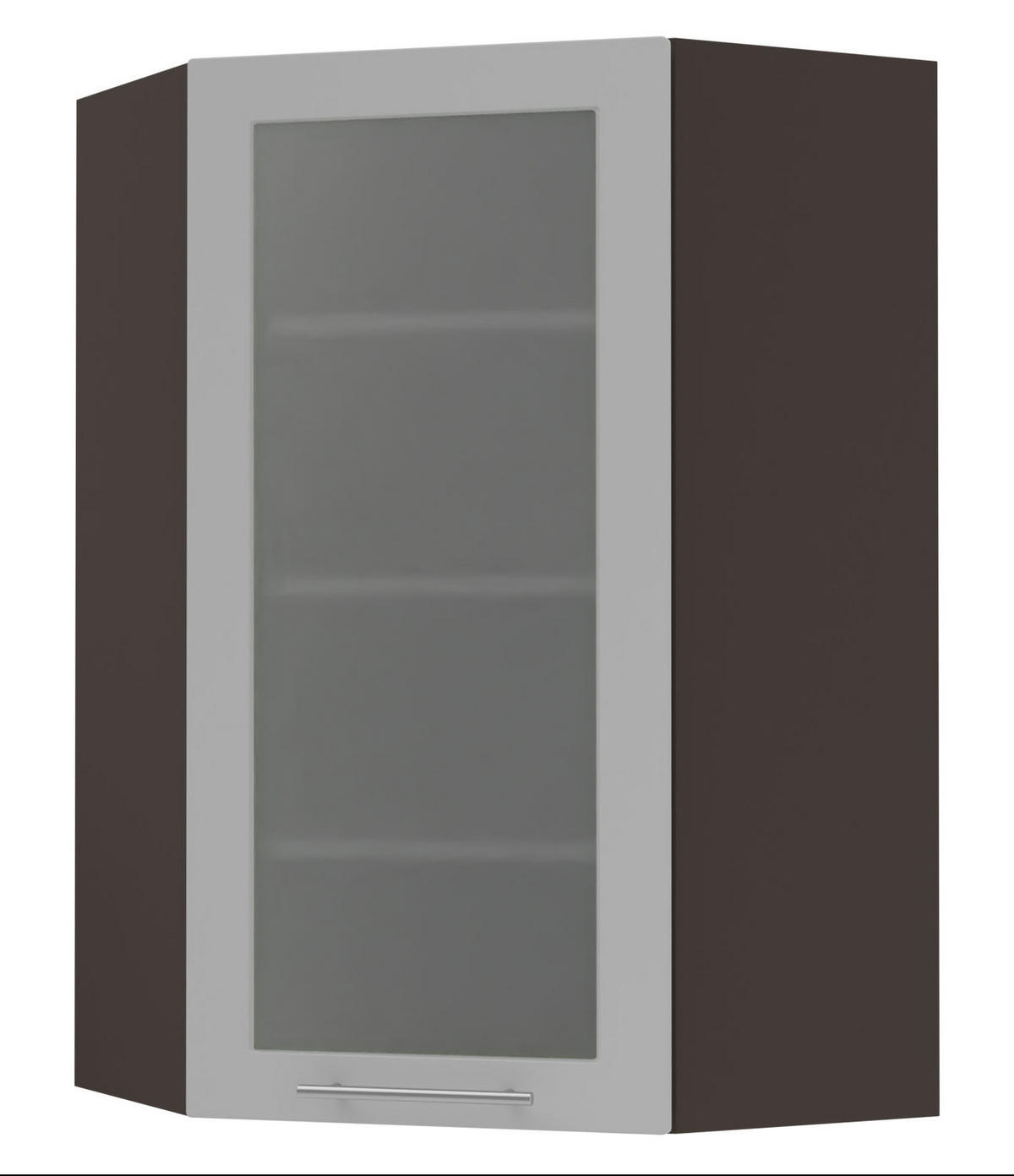 ECKHÄNGESCHRANK Bari W4S/10/60 RAL 7040 fenstergrau (K5) / Lava 60 / 60 / 96cm - Dunkelgrau/Grau, Holz/Holzwerkstoff (60/96/60cm) - Feldmann-Wohnen