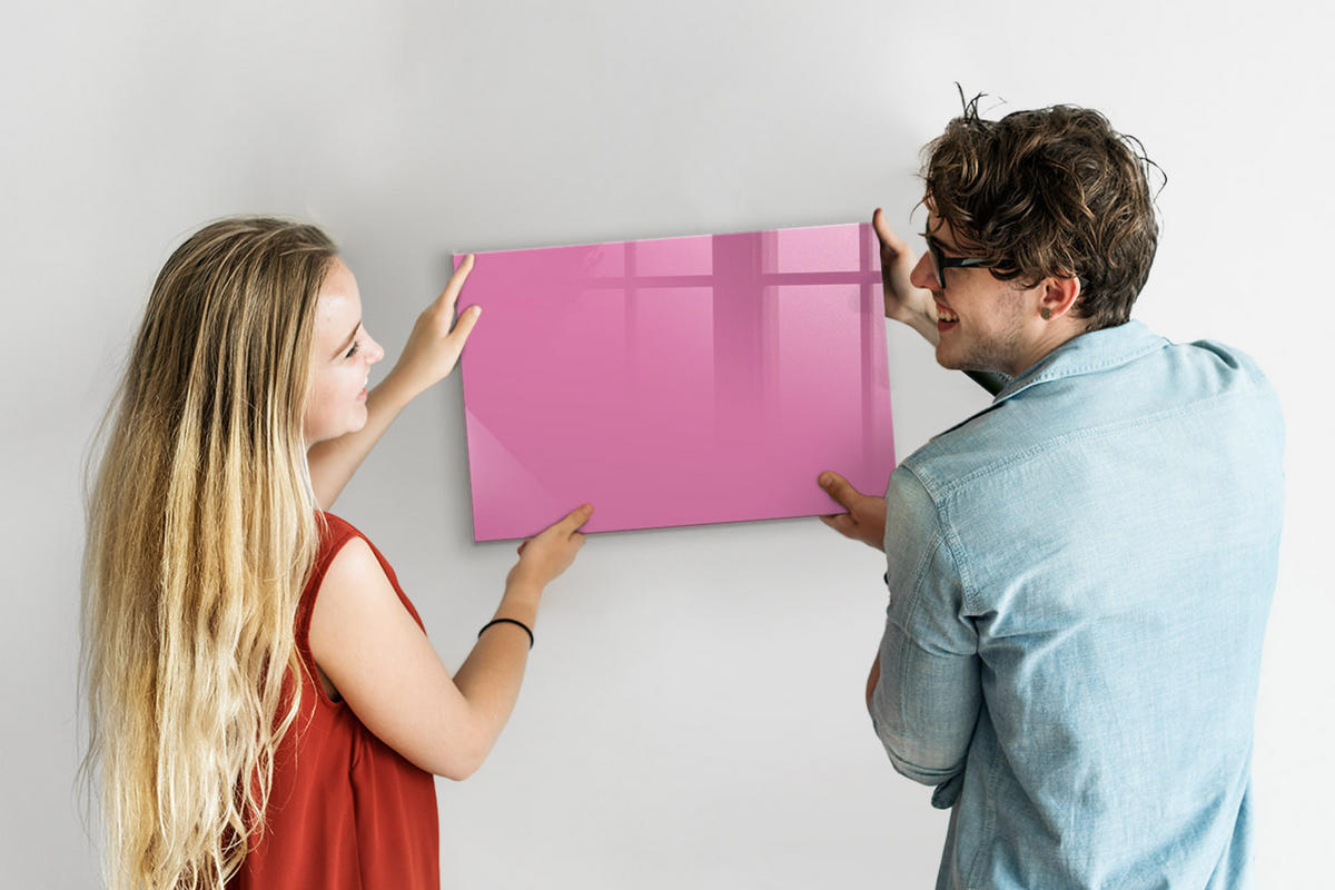 MAGNETTAFEL 60x40 Rosa schwarzer Marker - Pink, Glas (60/0.4/40cm) - TULUP