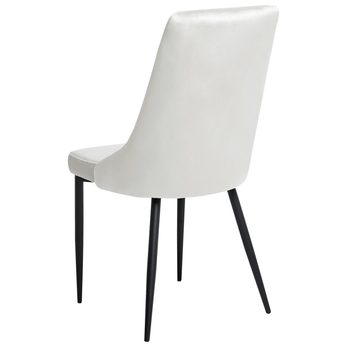 ESSZIMMERSTUHL 2er-Set Cremeweiß Avenir - Schwarz/Weiß, Textil (46/96/61cm) - Beliani