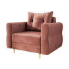 SESSEL Zako - Dunkelrosa/Naturfarben, Holz/Textil (106/85/77cm) - MIRJAN24