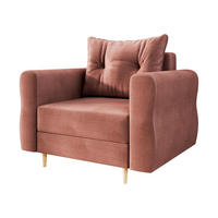 SESSEL Zako - Dunkelrosa/Naturfarben, Holz/Textil (106/85/77cm) - MIRJAN24