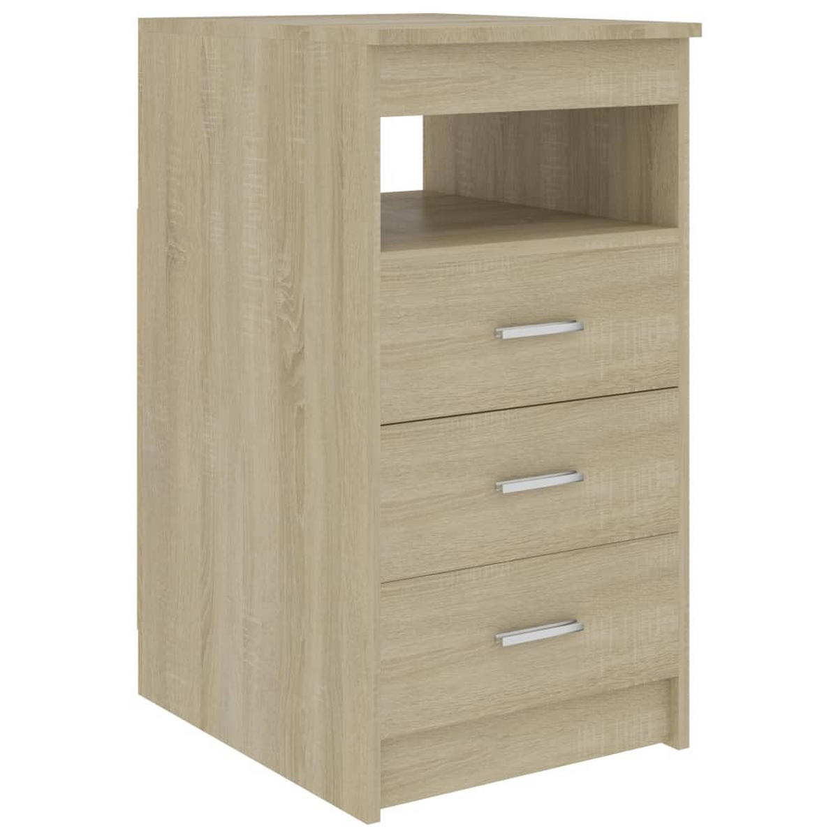 SCHREIBTISCH mit 3 Schubladen, 1 Schrank 140/50/76 cm aus Holzwerkstoff Sonoma-Eiche Dekor - Sonoma Eiche, Holz (50/140/76cm) - vidaXL
