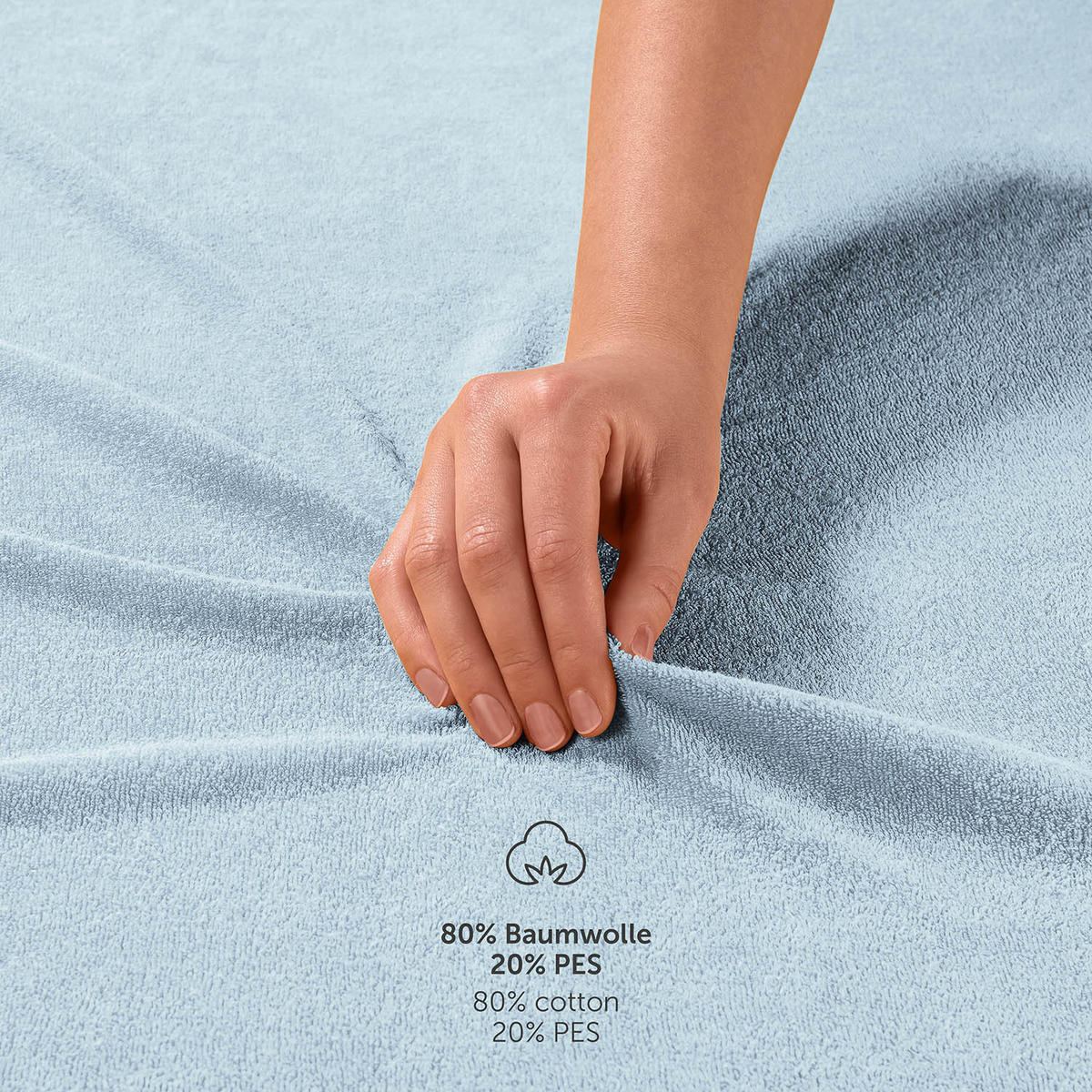 FROTÉ napínacie prestieradlo s certifikátom Oeko-TEX, 140x200x27cm, Hellblau - svetlomodrá, textil (140/200cm) - Blumtal