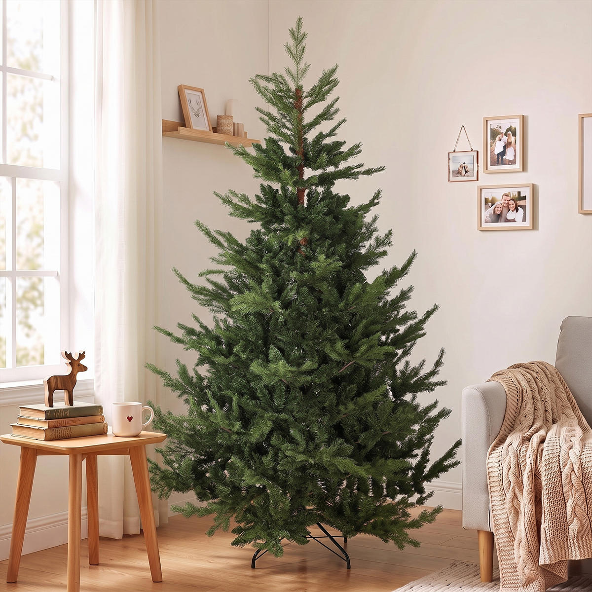 WEIHNACHTSBAUM PVC Grün - Smaragdgrün, Kunststoff (210cm) - HOMCOM