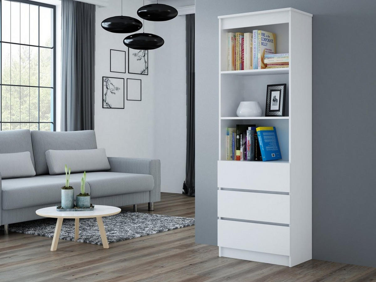 BÜCHERREGAL Weiß 60/180/35 - Weiß, Holzwerkstoff (60/180/35cm) - RAUMHIRSCH FURNITURE