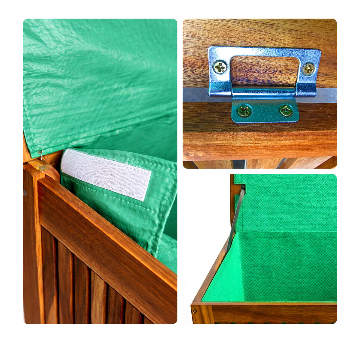FÖRVARINGSLÅDA Natur akaciaträ 60x60x50 cm lock - Ljusbrun, Trä/Plast (60/60/50cm) - Relaxdays
