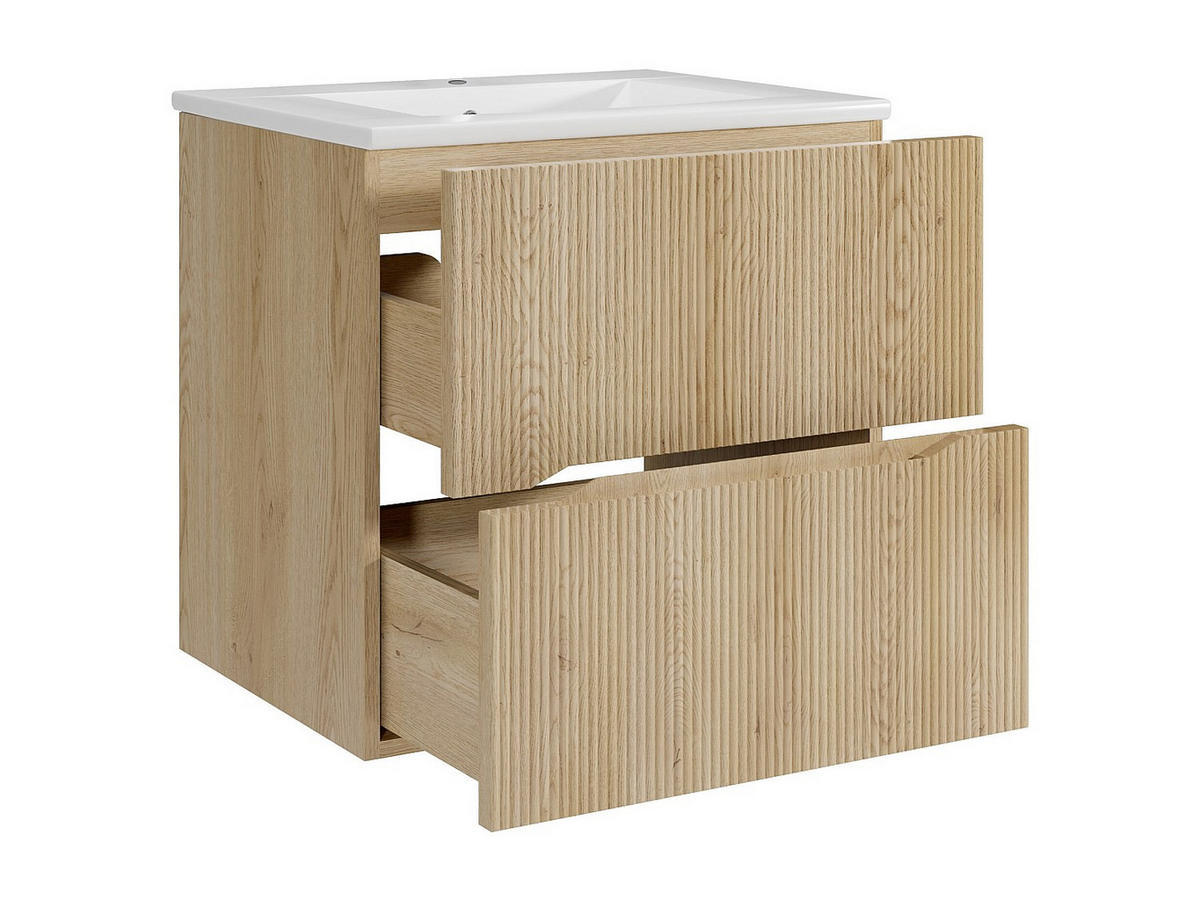 EINZELWASCHTISCH - 60 cm x 46 cm - Holz, Platte - Naturfarben Hell - ORISO - Naturfarben, Holz (60/57/46cm) - Vente-Unique