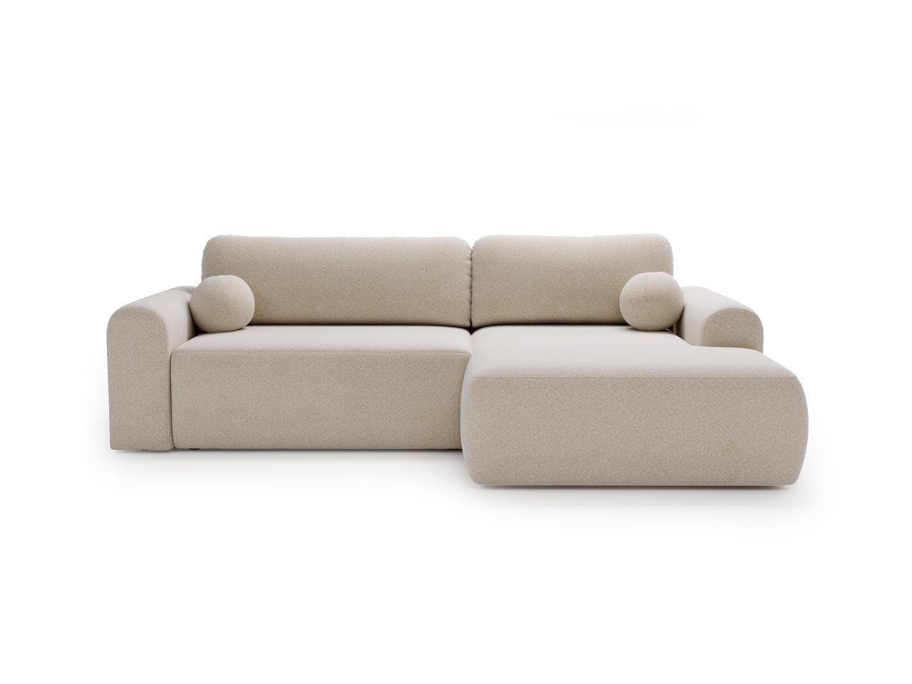ECKSOFA Savana Creme Rechts - Creme, Holz/Textil (177/257cm) - Graingold