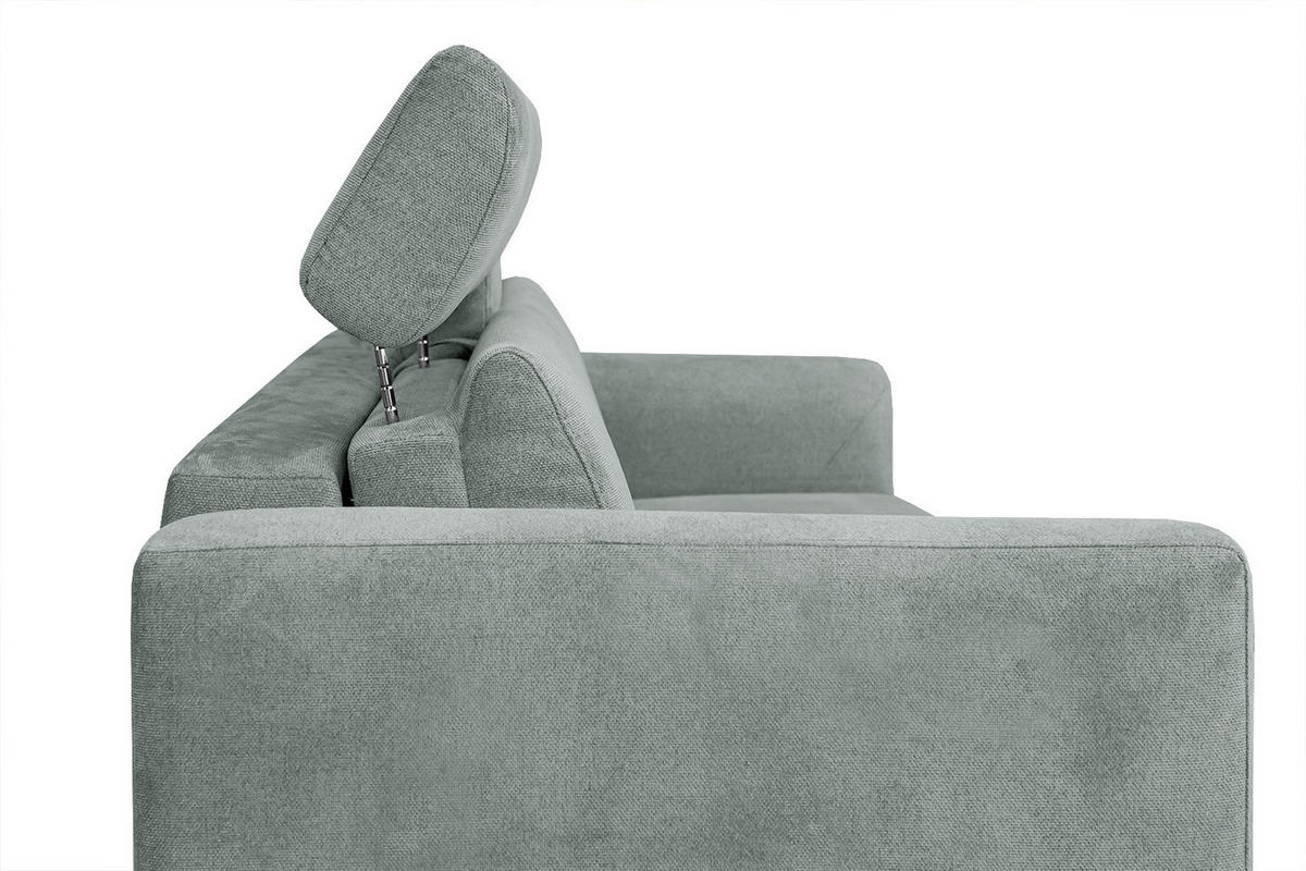 SOFA MEZO 3-Sitzer mit Schlaffunktion, platinfarben - Platinfarben/Schwarz, Holz/Textil (232/90/107cm) - Courtois Laville