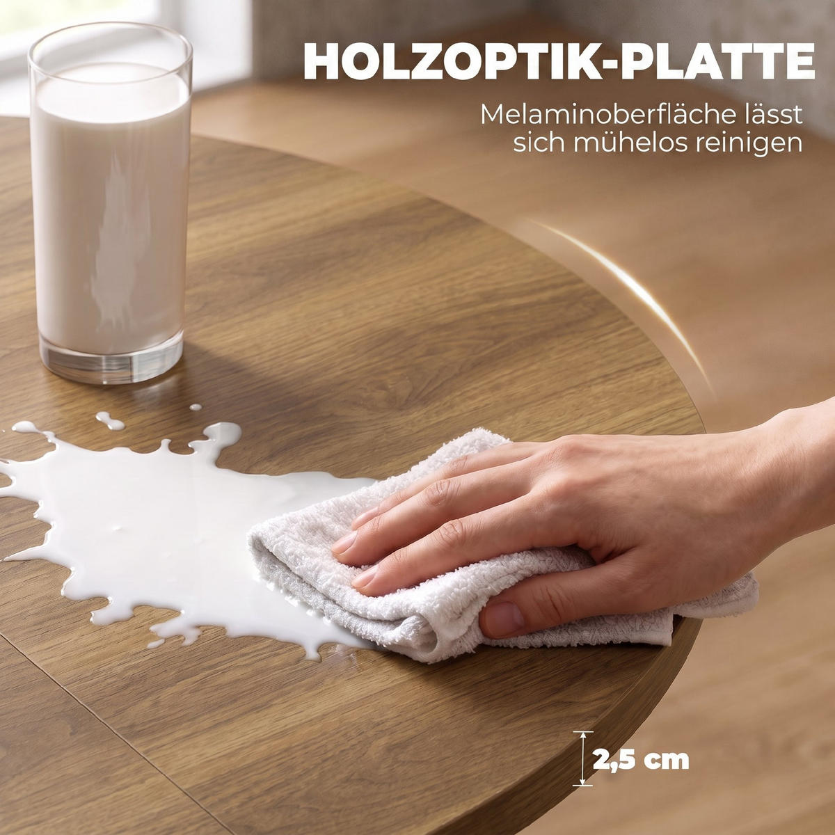 ESSTISCH Braun ausziehbar 135/100/75 cm - Braun, Metall (135/100/75cm) - PANGIVO