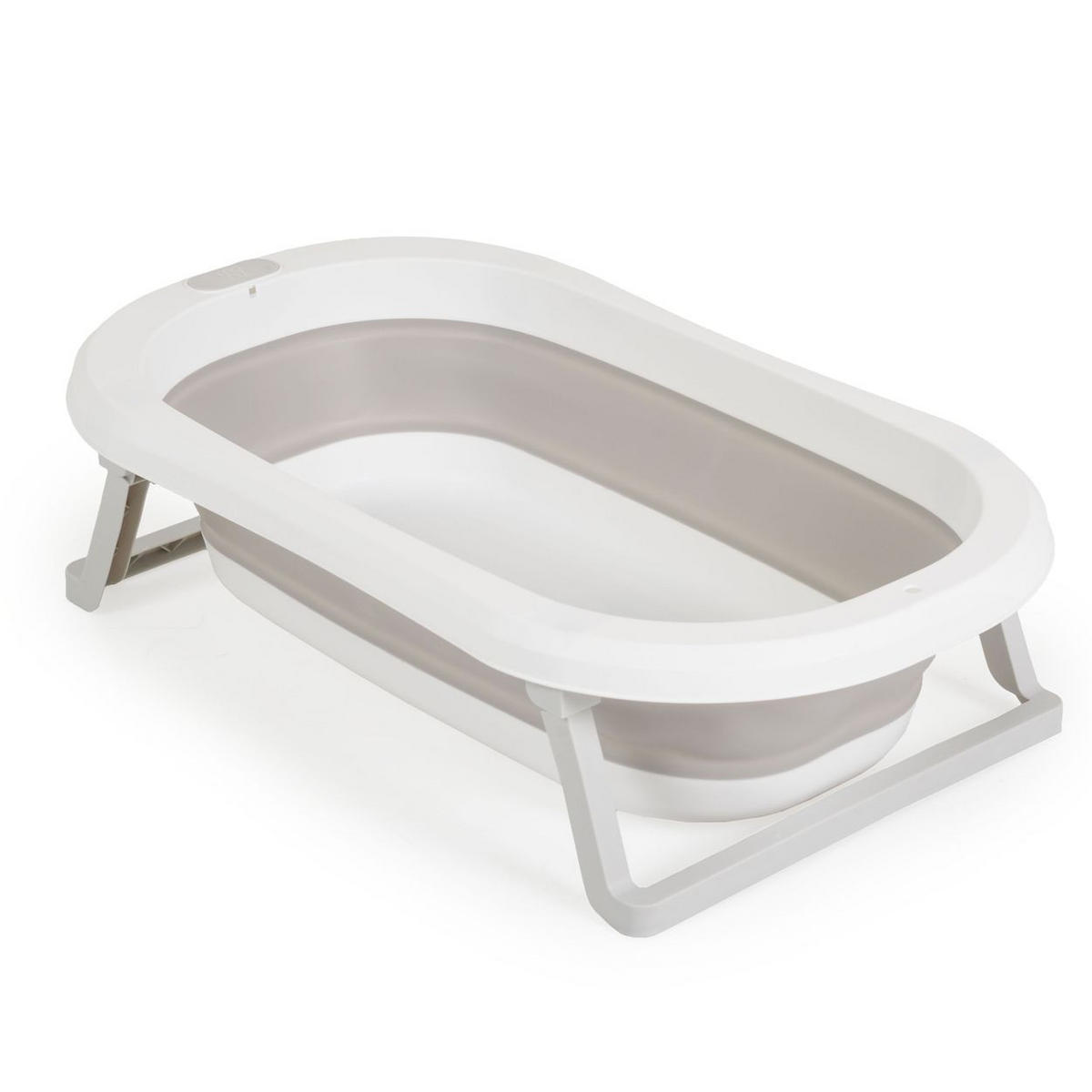 BABYBADEWANNE Palma faltbar grau 3-teilig Badekissen Schwamm Ablaufloch Stöpsel - Grau, Kunststoff (42/74cm) - Moni