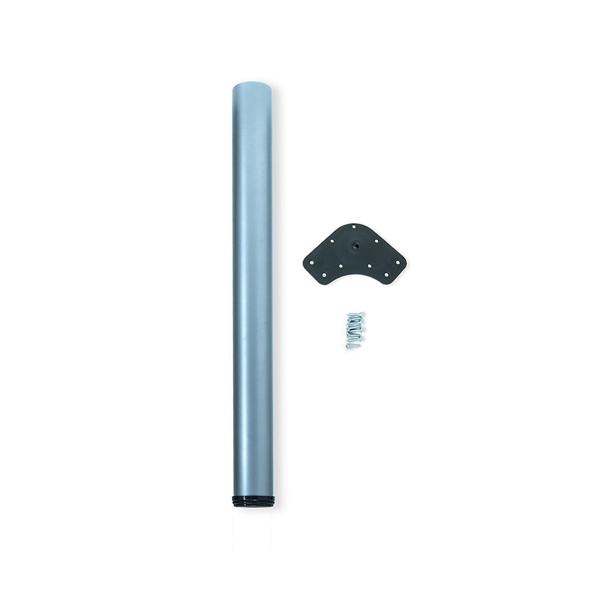 TISCHBEIN, Durchmesser 60mm, H 870mm, Stahl, Silbergrau - Silberfarben, Metall (6/89/6cm) - EMUCA