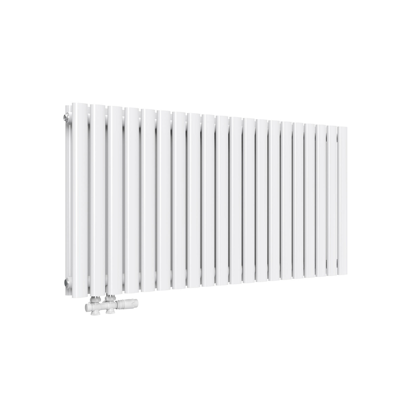 HEIZKÖRPER Doppelrohr horizontal montierbar Weiß 60/120/8,1 cm - Weiß Hochglanz, Metall (120/60/8cm) - EMKE