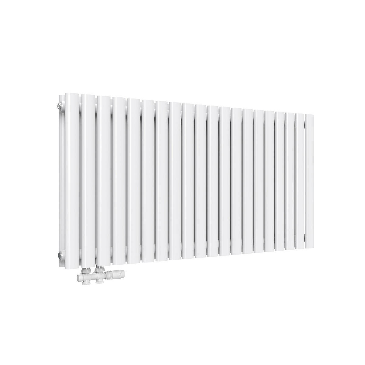 HEIZKÖRPER Doppelrohr horizontal montierbar Weiß 60/120/8,1 cm - Weiß Hochglanz, Metall (120/60/8cm) - EMKE