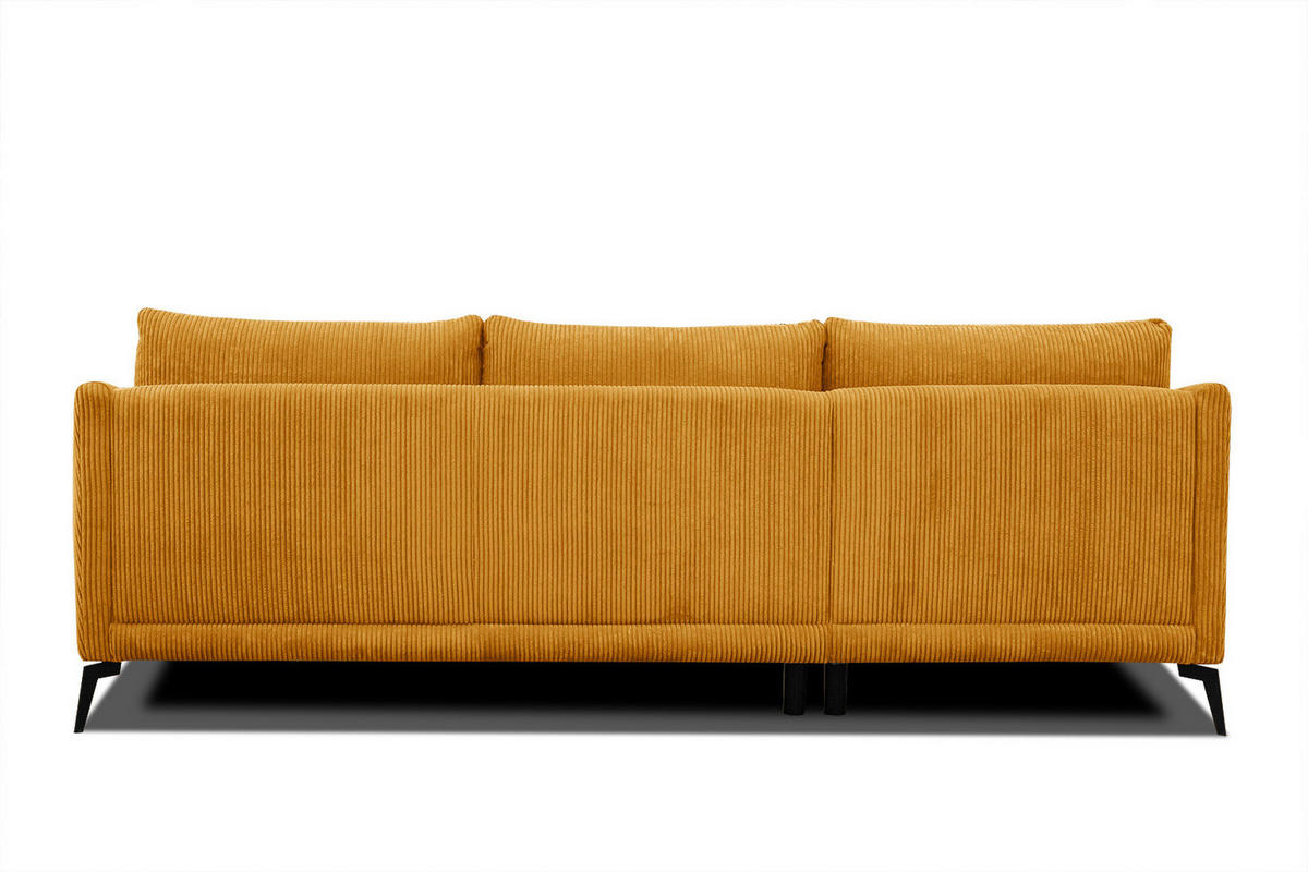 ECKSOFA VILT 4-Sitzer, honig - Schwarz/Honig, Holzwerkstoff/Textil (156/255cm) - Courtois Laville