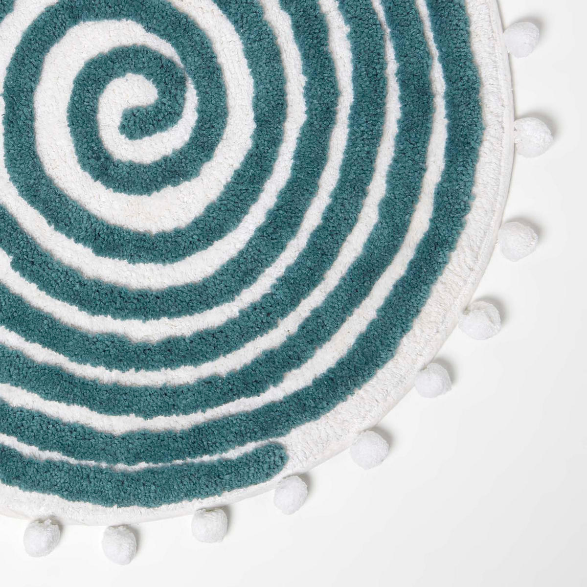 BADEMATTE Spiral 60 cm, Baumwolle - Petrol, Textil (60/60cm) - Homescapes