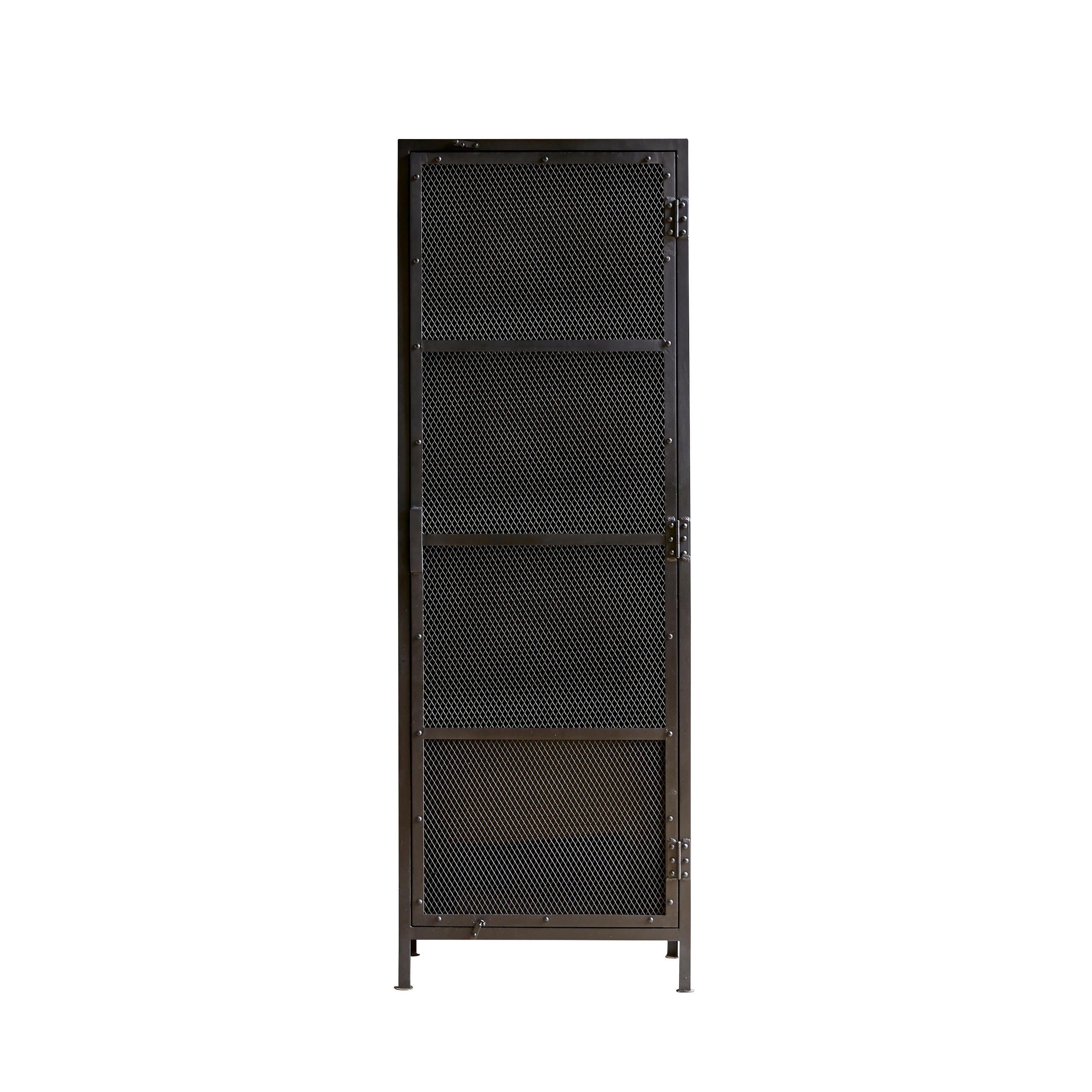 Tikamoon Geschirrschrank Schwarz 60x175x35 cm