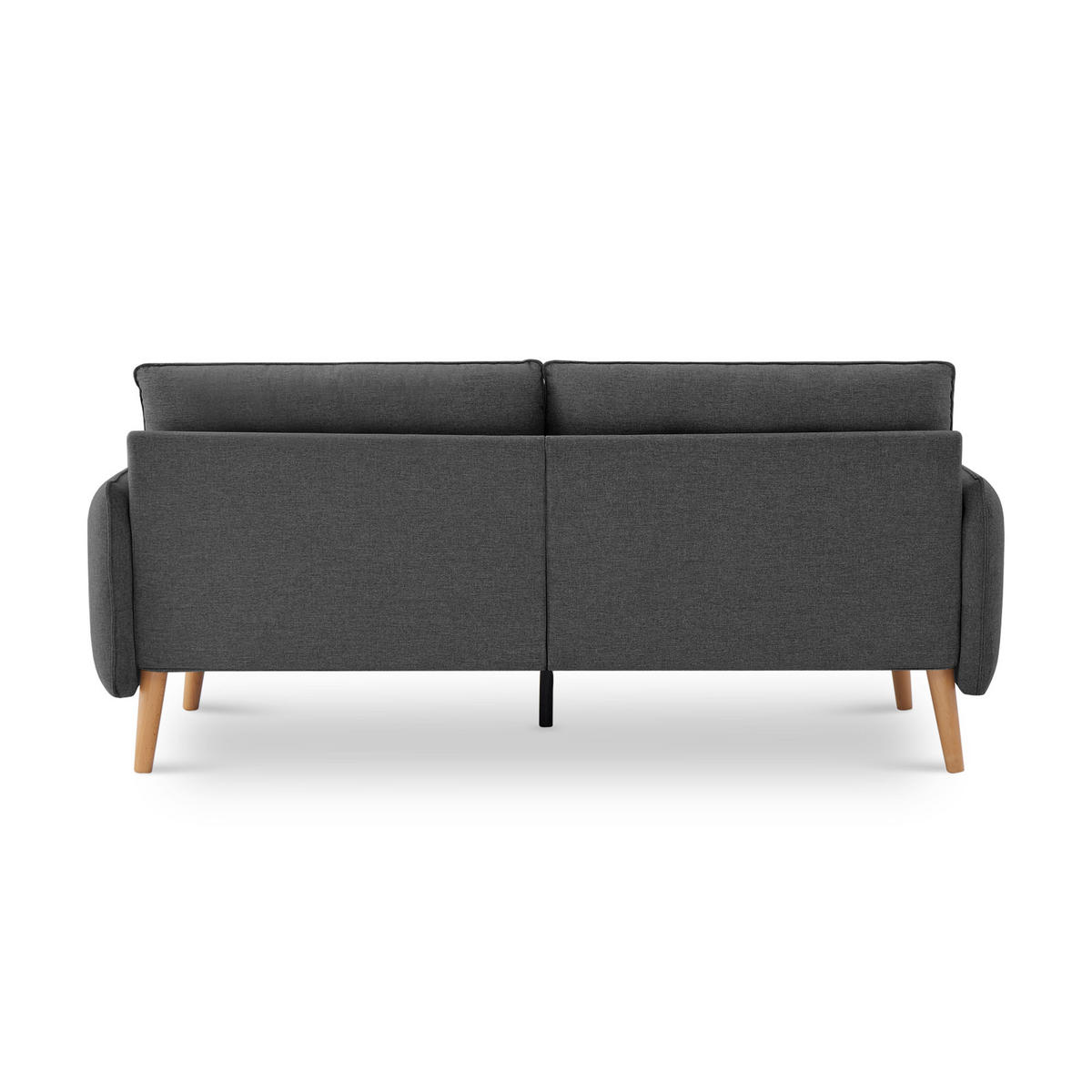 3-SITZER-SOFA Chloé Skandinavisches aus dunkelgrauem Stoff - Dunkelgrau/Akaziefarben, Holz/Holzwerkstoff (210/92/82cm) - Sicaan