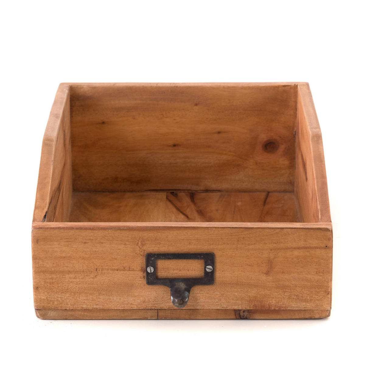 DOKUMENTENABLAGE Carta Mahagoni Holz, etikettierbarer Griff 08 honigfarben gewachst - Honig, Holz (33/24/12cm) - DESIGN DELIGHTS
