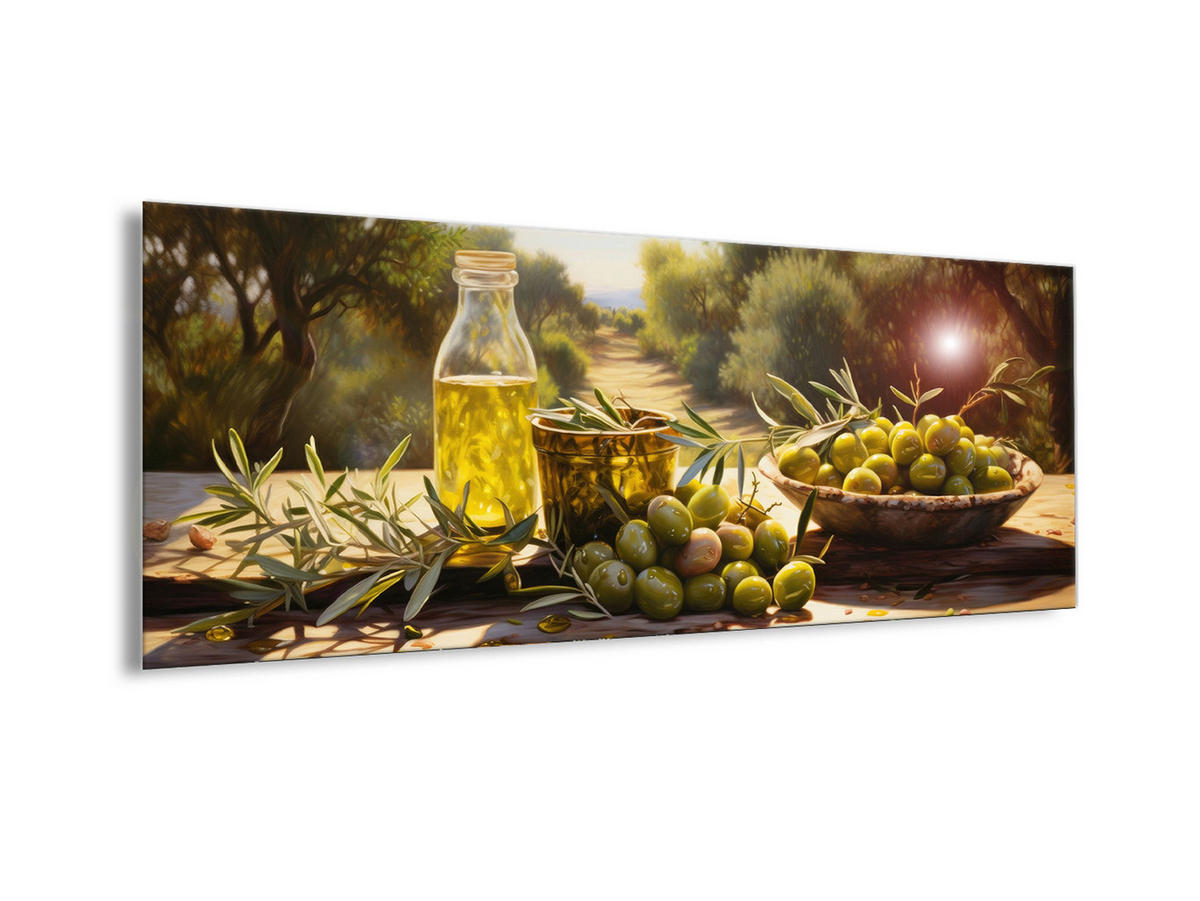 GLASBILD 80x30 cm Küche mediterran - Grün, Glas (80/30cm) - artissimo