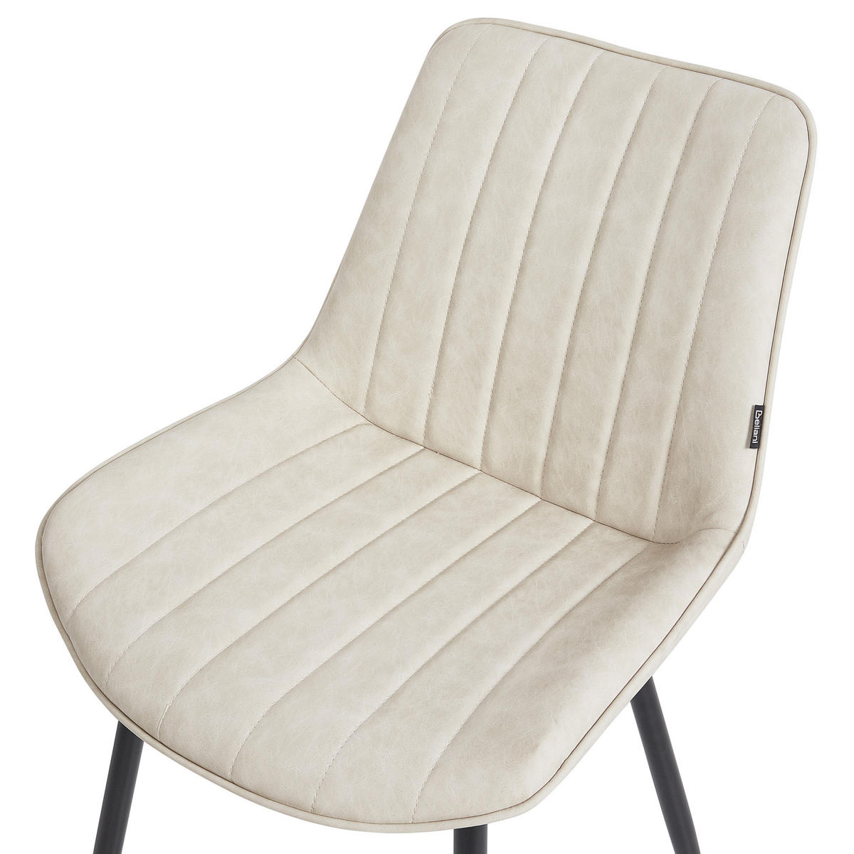 ESSZIMMERSTUHL 2er-Set Kunstleder Helles Beige Dubrovnik - Beige/Schwarz, Kunststoff (53/81/58cm) - Beliani