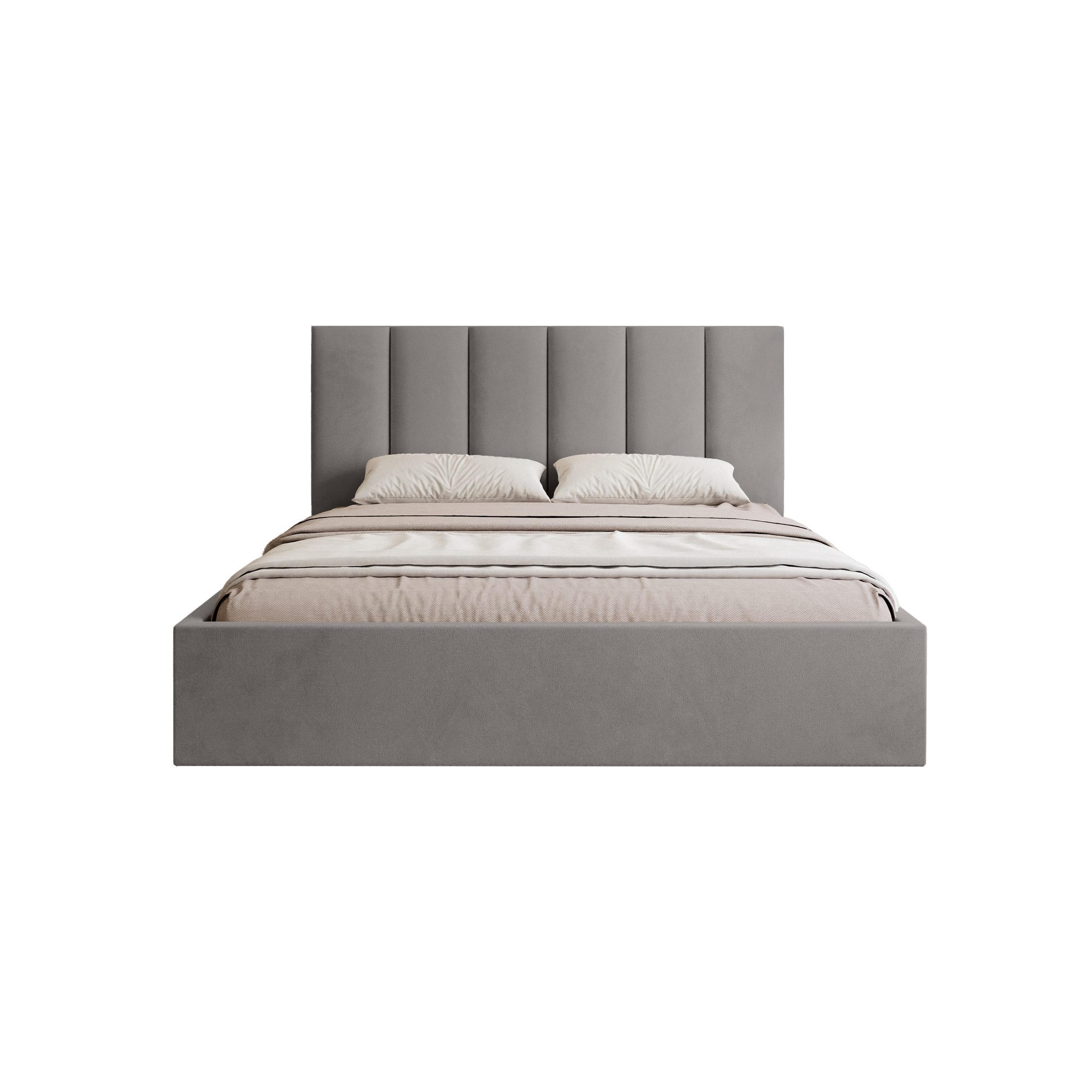 POLSTERBETT Eloria 140x200 cm, Silber - Grau, Textil (140/200cm) - Fedve