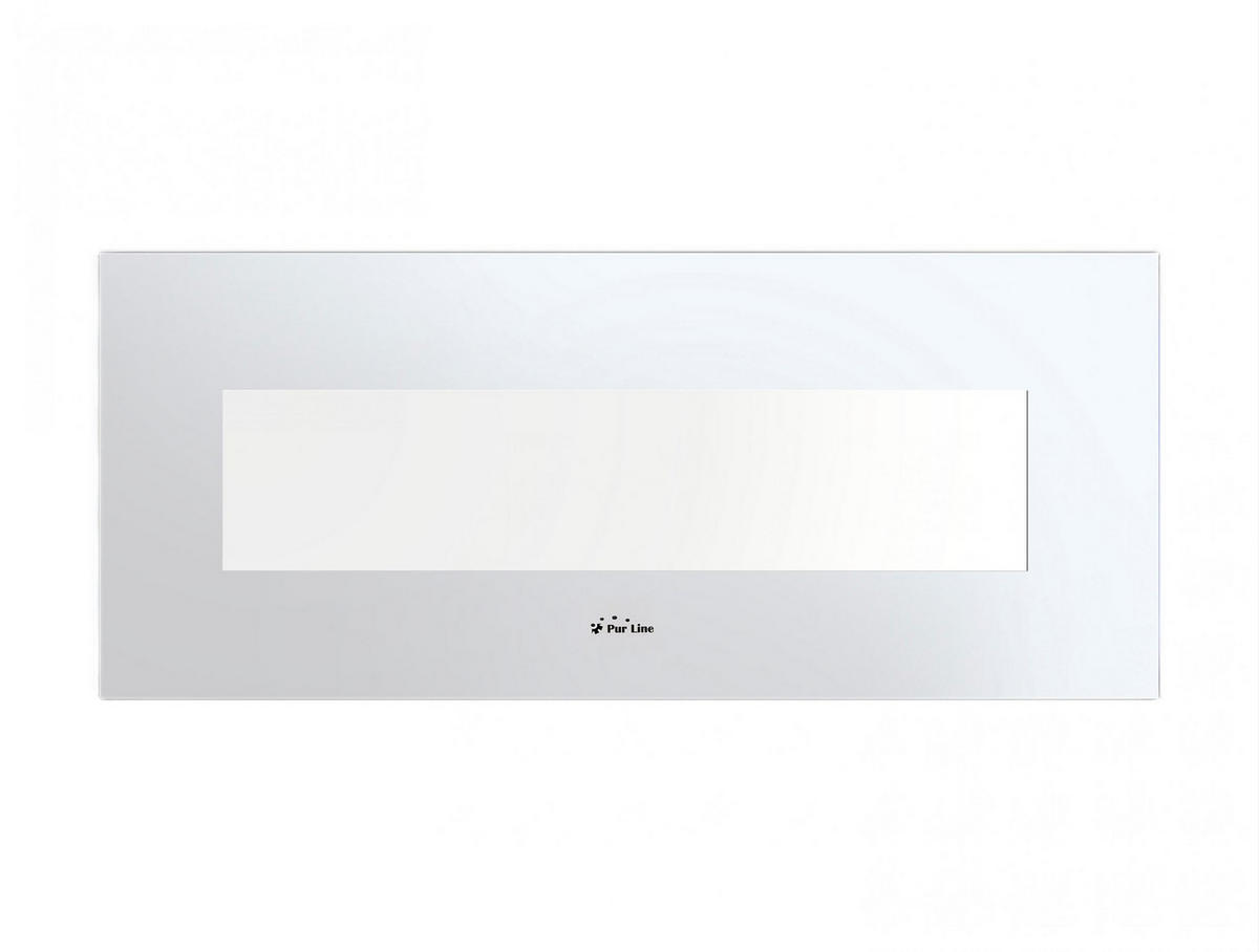 ELEKTROKAMIN Silber Wandmodell mit Heizung 2000 W - Silberfarben, Glas (140/56/11cm) - Purline