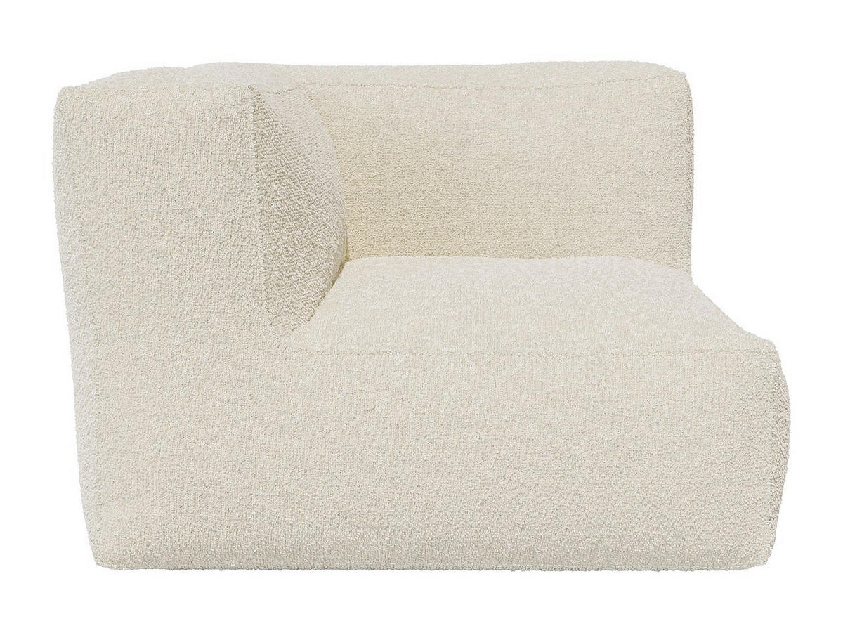 ECKSESSEL - Bouclé-Stoff - Cremeweiß - NOUMARA - Weiß, Textil (95/80/95cm) - Vente-Unique