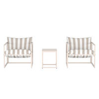 LOUNGE-SET, Messina, Beige, Stahl, 40 x 50 x 45 cm, 3-teilig - Beige, Metall - ebuy24