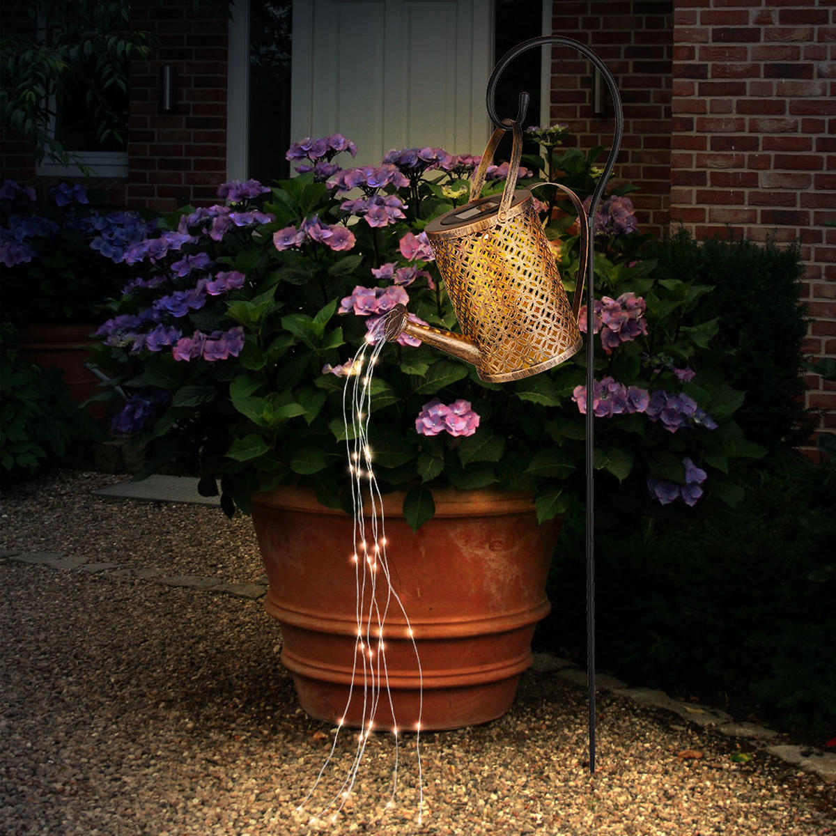 LED AUSSENLEUCHTE Solarleuchte Gold - Goldfarben, Kunststoff (26/12.6/85cm) - Globo Lighting