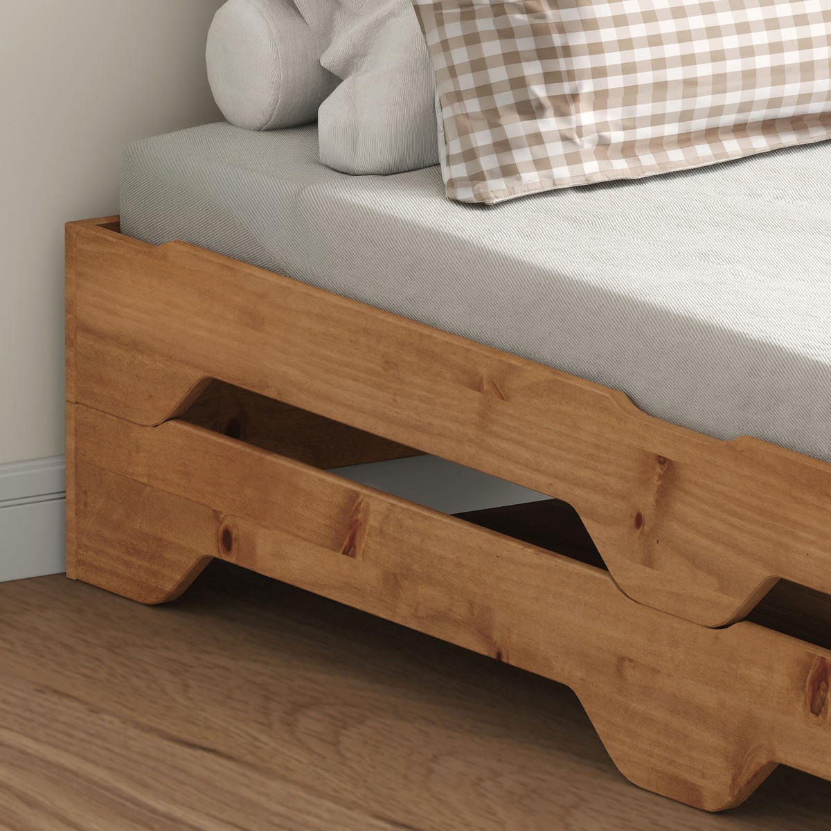 STAPELBETT RONNY 90X200 CM - Eichefarben, Holz (90/200cm) - IDIMEX