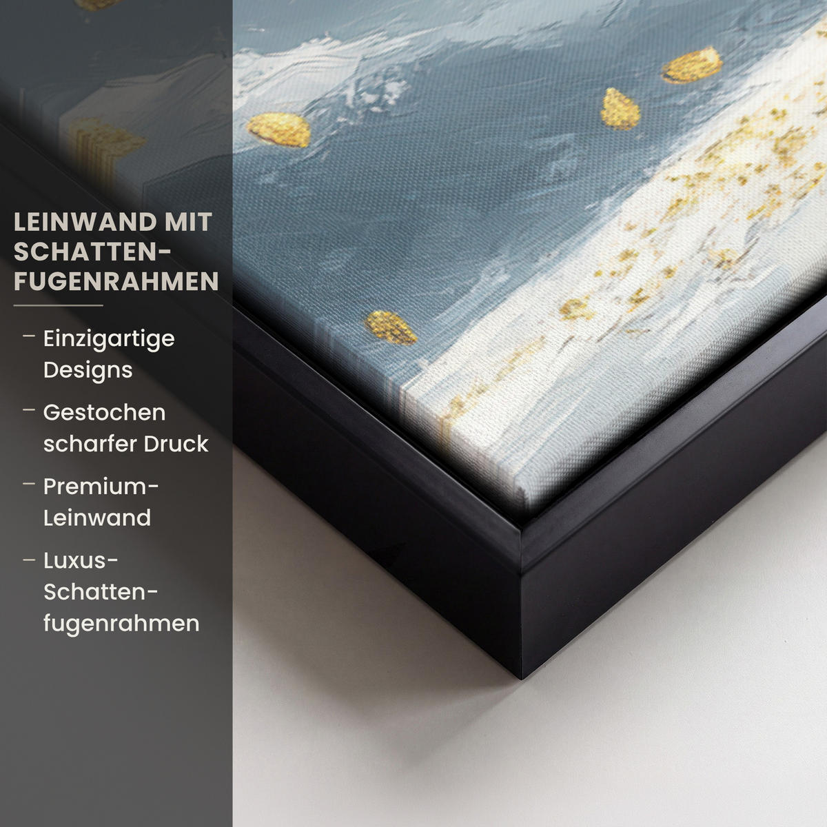 LEINWAND Bilder mit Rahmen - Baum - Winter - Baum des Lebens - Modern - Gold - 60x40 - Goldfarben, Textil (60/40cm) - MuchoWow