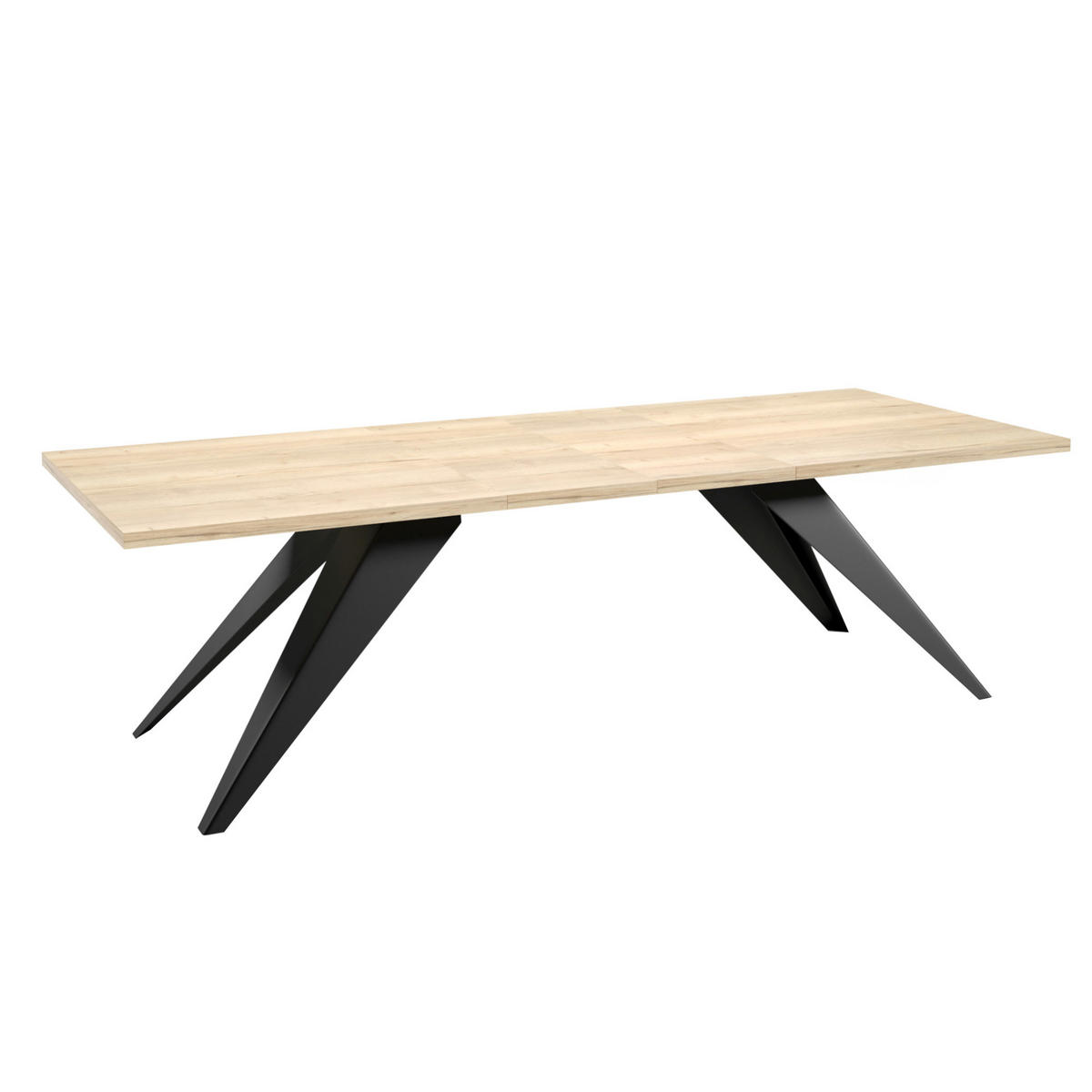 ESSTISCHE SENTO - Hellbraun/Schwarz, Holzwerkstoff (80/140/76cm) - Meblini