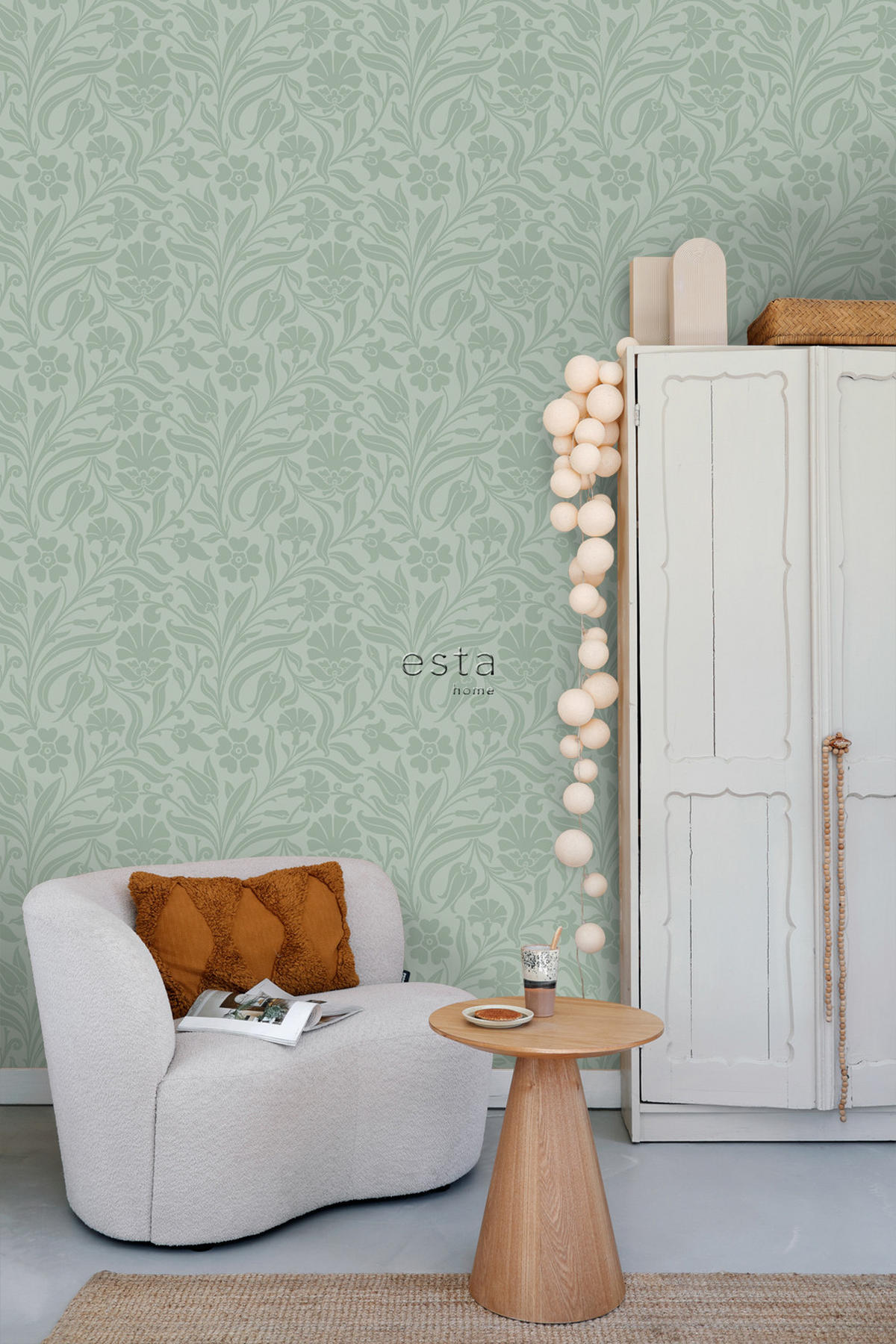 TAPETE Blumen 50 x 900 cm - Grün, Papier (50/900cm) - ESTAhome