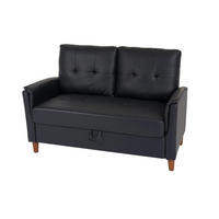 2-SITZER SOFA Schwarz - Schwarz, Textil (135/87/78cm) - MCW