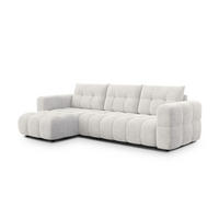 ECKSOFA CLOUDI 4-Sitzer links, creme - Creme/Schwarz, Holz/Textil (294/160cm) - Courtois Laville