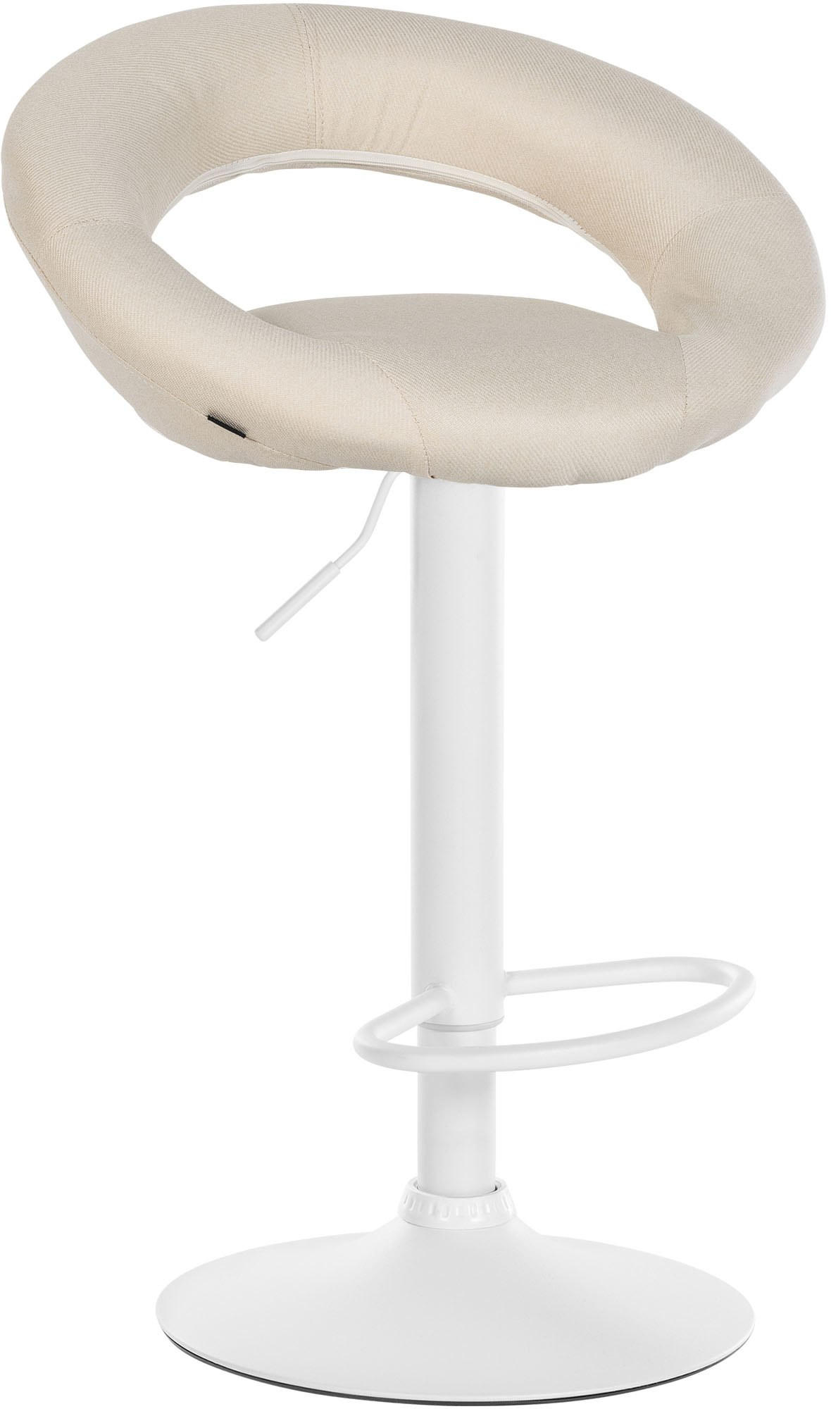 BARHOCKER Stoff creme - Creme/Weiß, Textil/Metall (52/77/47cm) - CLP