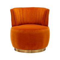 DREHSESSEL 62,5/62/69,5 cm aus Samt mit 360°-Drehfunktion in Orange - Orange, Textil (62/69.5/62.5cm) - BEAOK