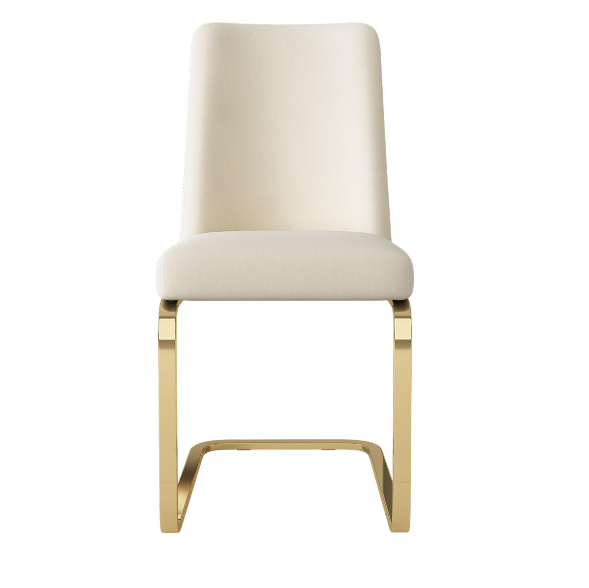 ESSZIMMERSTUHL 4er-Set Samt Beige mit Metallbeinen - Beige, Metall (45/88/52.1cm) - Meubliv