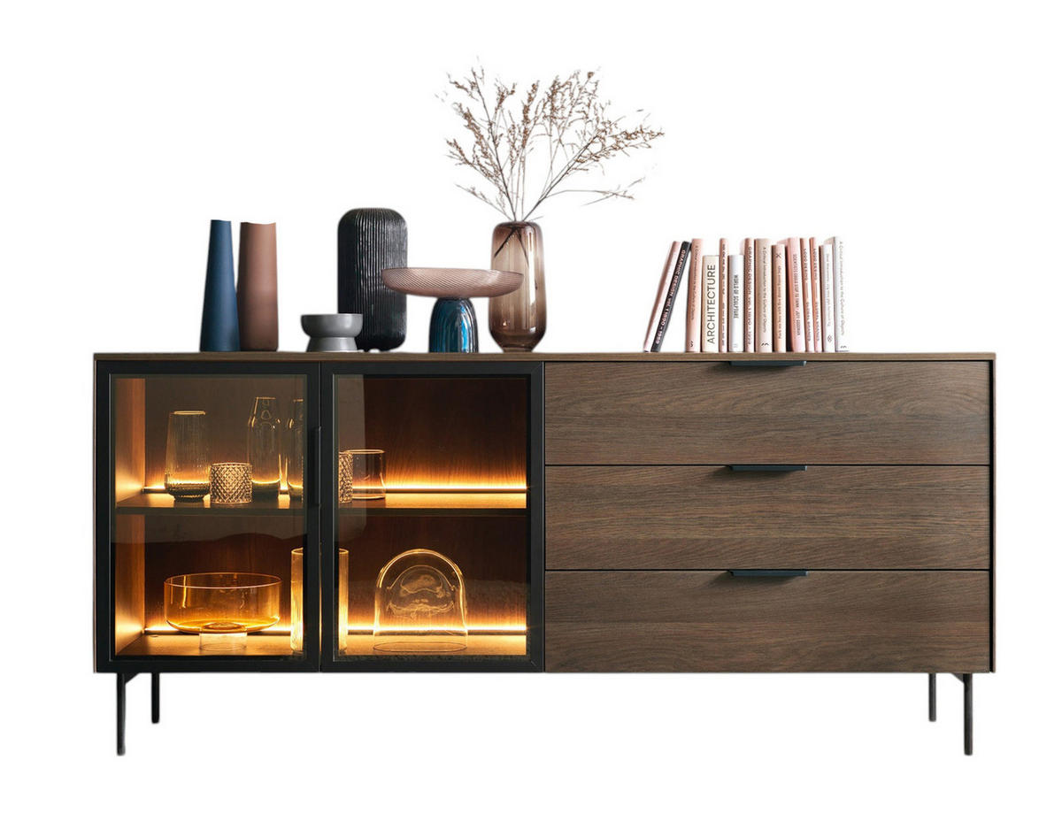 KOMMODE mit Schubladen MARBELA Eiche Dunin - Braun, Holzwerkstoff (181.3/82.6/39cm) - Compleo24