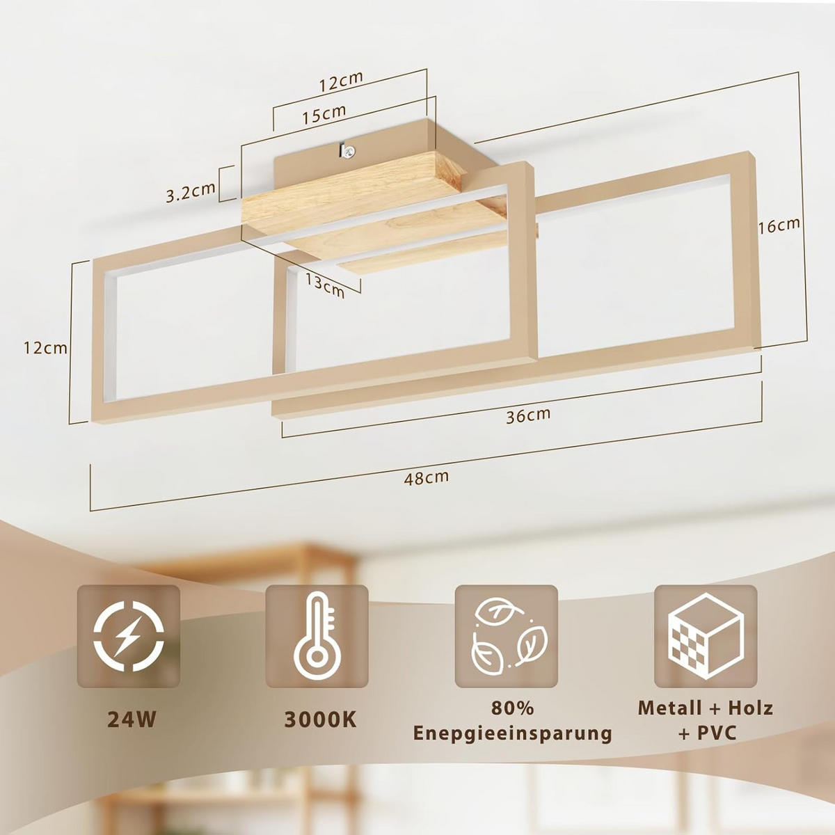 LED stropní svítidlo Coesfeld III 48/13/16 cm - stříbrná, kov (48/13/16cm) - Nettlife