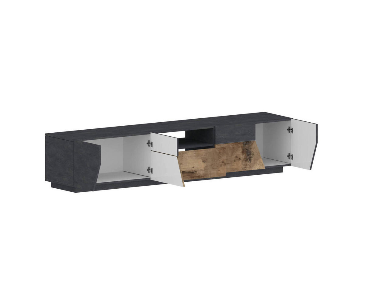 FERNSEHSCHRANK Ahorn, Schiefer 43/220/46 cm - Schieferfarben/Ahornfarben, Holzwerkstoff (220/46/43cm) - DMORA