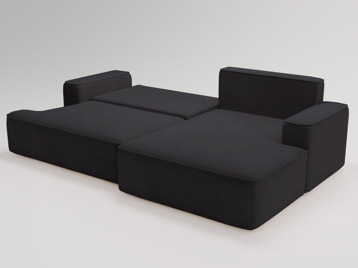 ECKSOFA California Schwarz Rechts - Schwarz, Holz/Textil (270/165cm) - Graingold
